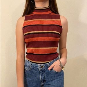 Stripped turtleneck top